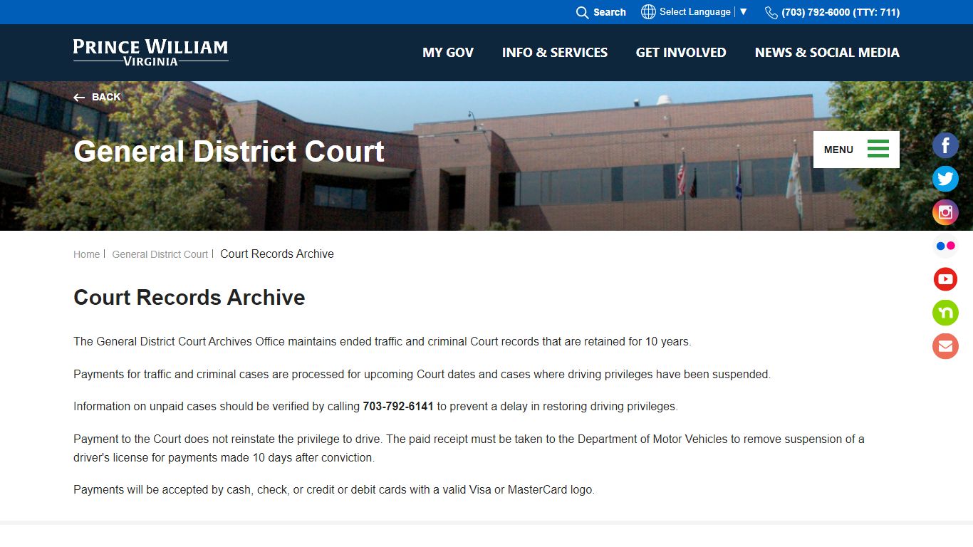 Court Records Archive - Prince William County, Virginia